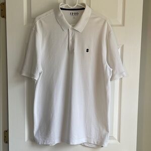Izod White Polo with Navy Embroidered Logo